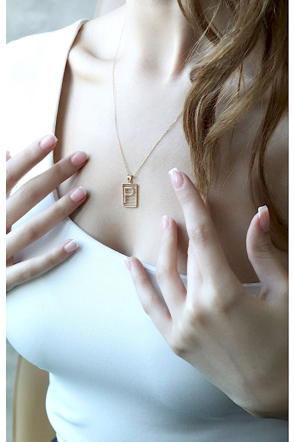 Telkâri P Harf Kolye